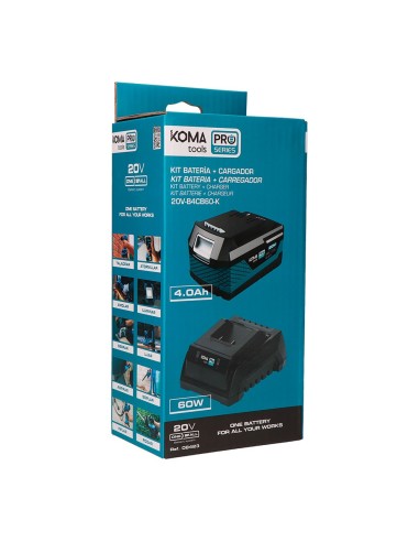 Pack batería li-ion 20 v 4.0 ah (08771) +...