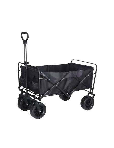Carro plegable de transporte 200 l / 75 kg, color negro