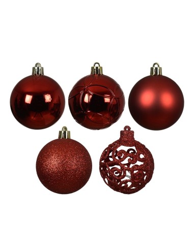 Bolas decoración árbol navidad ø6 cm, rojo,...