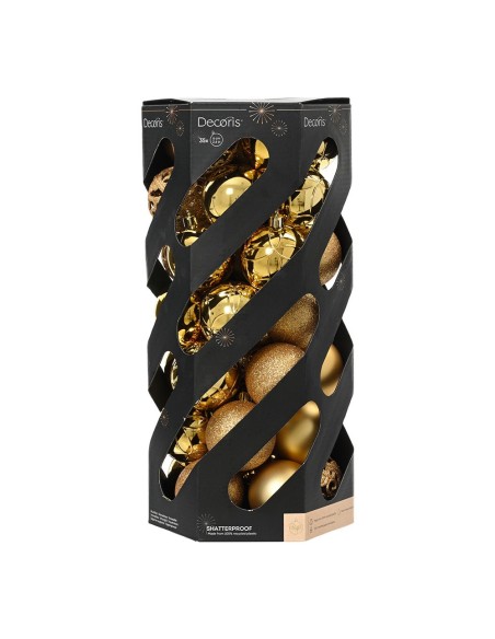 Bolas decoración árbol navidad ø6 cm, dorado, caja 35 uds