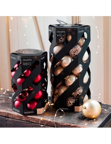 Bolas decoración árbol navidad ø6 cm, dorado,...