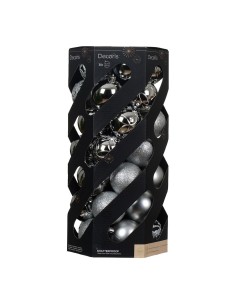 Bolas decoración árbol navidad ø6 cm, plata, caja 35 uds