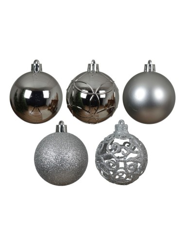 Bolas decoración árbol navidad ø6 cm, plata,...