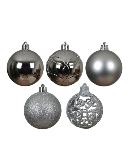 Bolas decoración árbol navidad ø6 cm, plata, caja 35 uds