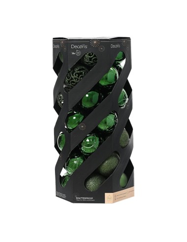 Bolas decoración árbol navidad ø6 cm, verde, caja 35 uds