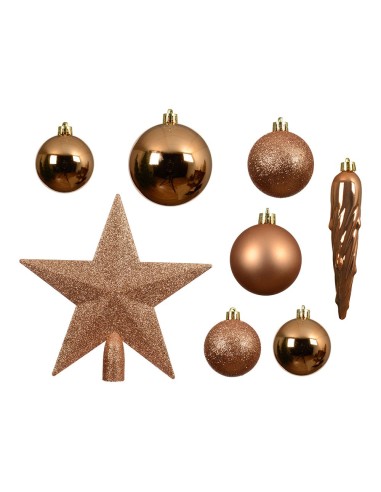 Adornos decoración árbol navidad, bronce, caja...