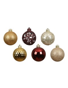 Bolas decoración árbol navidad ø6 cm, rojo y dorado, tubo 37 uds 2