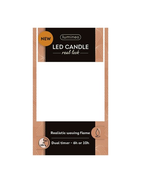 Vela de cera led, con parte superior curva, color crema ø7,5 x 10,5 cm