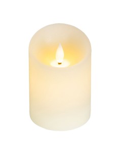 Vela de cera led, con parte superior curva, color crema ø7,5 x 12,5 cm