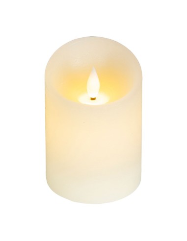 Vela de cera led, con parte superior curva, color crema ø7,5 x 12,5 cm