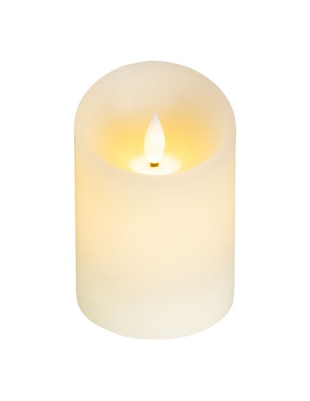 Vela de cera led, con parte superior curva, color crema ø7,5 x 12,5 cm