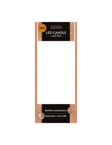 Vela de cera led, con parte superior curva, color crema ø7,5 x 17 cm