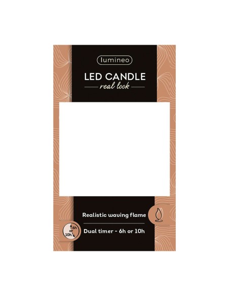 Vela de cera led, con parte superior curva, color rojo ø7,5 x 10,5 cm