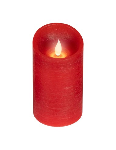 Vela de cera led, con parte superior curva, color rojo ø7,5 x 12,5 cm