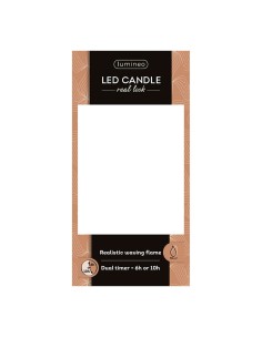 Vela de cera led, con parte superior curva, color rojo ø7,5 x 12,5 cm 2