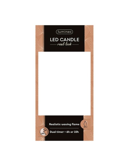 Vela de cera led, con parte superior curva, color rojo ø7,5 x 12,5 cm