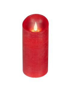 Vela de cera led, con parte superior curva, color rojo ø7,5 x 17 cm
