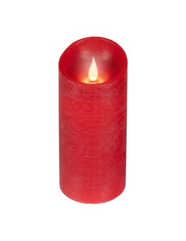 Vela de cera led, con parte superior curva, color rojo ø7,5 x 17 cm