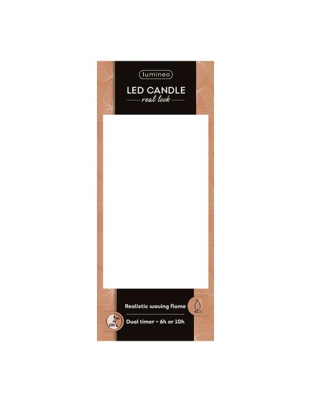 Vela de cera led, con parte superior curva, color rojo ø7,5 x 17 cm