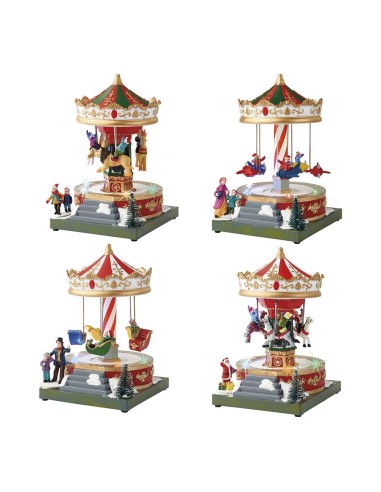 Carrusel decorativo con led multicolor y movimiento, modelos variados