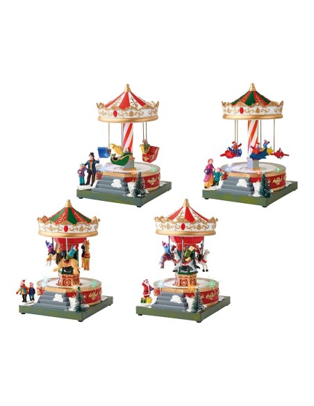 Carrusel decorativo con led multicolor y movimiento, modelos variados