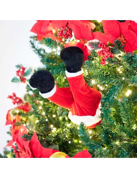 Figura árbol navidad piernas santa claus 35 cm
