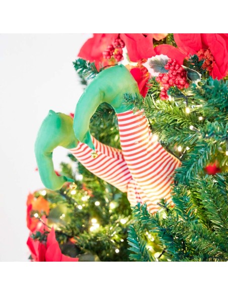 Figura árbol navidad piernas elfo 35 cm