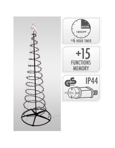 Árbol de navidad 640 led rgb negro exterior 180 cm