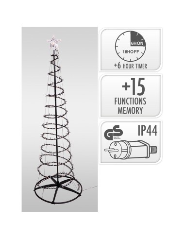 Árbol de navidad 640 led rgb negro exterior 180 cm