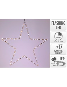 Estrella leds negro 56 cm