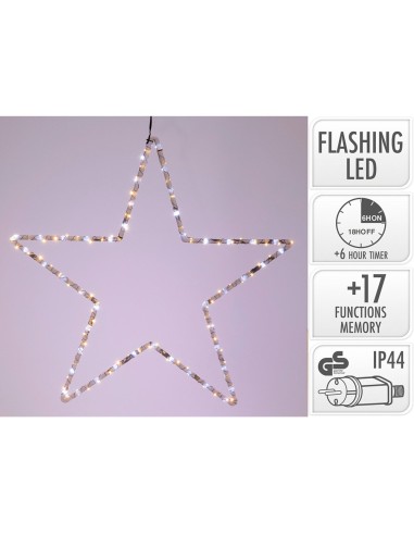 Estrella leds negro 56 cm