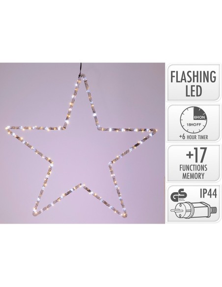 Estrella leds negro 56 cm