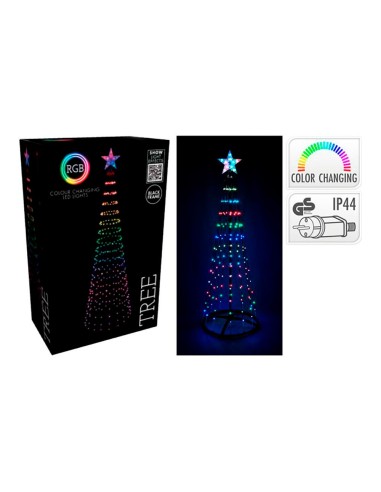 Árbol de navidad 154 led rgb negro exterior 150 cm