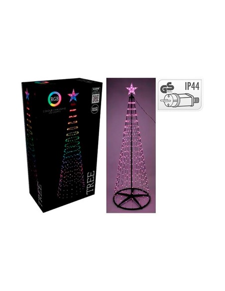 Árbol de navidad 550 led rgb negro exterior 300 cm