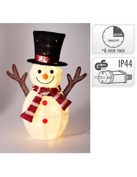 Figura led exterior muñeco de nieve 67 cm
