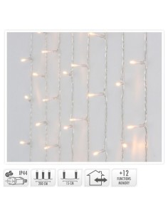 Cortina led exterior 480 leds luz blanco cálido 225 x 300 cm