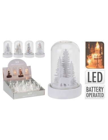 Bola de nieve árbol de navidad con led 9 cm modelos variados