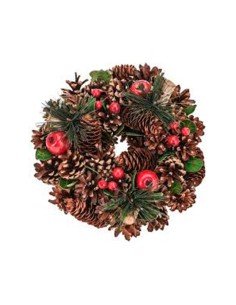 Corona adviento con piñas ø25 cm