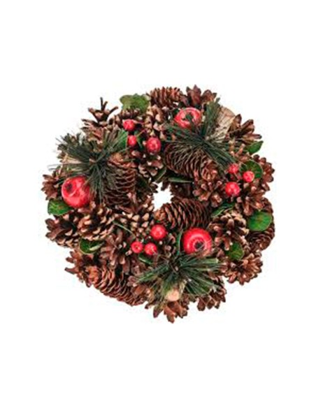Corona adviento con piñas ø25 cm