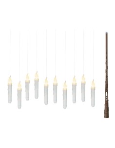 Velas led efecto llama mágica para uso interior, 10 uds + barita