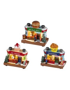 Escena con luz, temática de tiendas, modelos variados