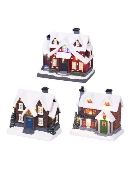 Casita de navidad led con luz fija, modelos variados