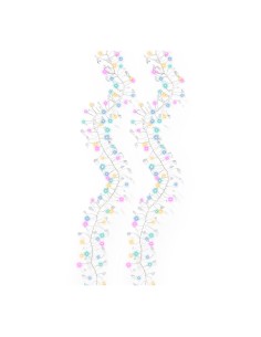 Guirnalda micro led multicolor de interior con cristales y alambre plateado 1,2 m