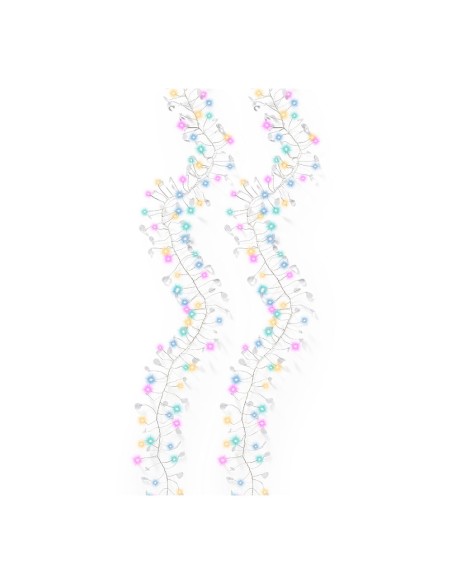 Guirnalda micro led multicolor de interior con cristales y alambre plateado 1,2 m