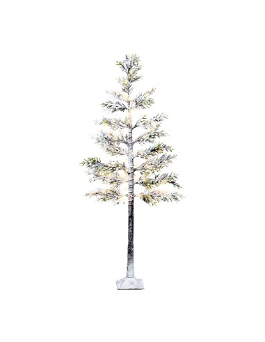 Árbol nevado led con función fija y parpadeante para uso exterior, 72 leds, ø60 x 1,5 m