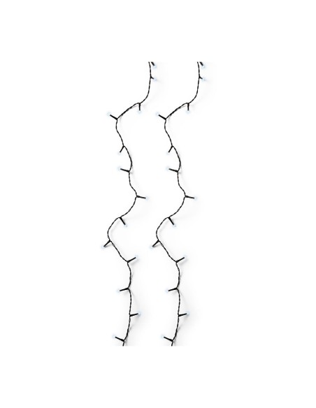 Guirnalda multifunción, uso exterior, basic, blanco frío, cable negro, 80 leds, 6 m