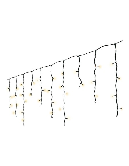 Cortina multifunción, exterior, con carámbanos, blanco cálido, cable negro, 5 m