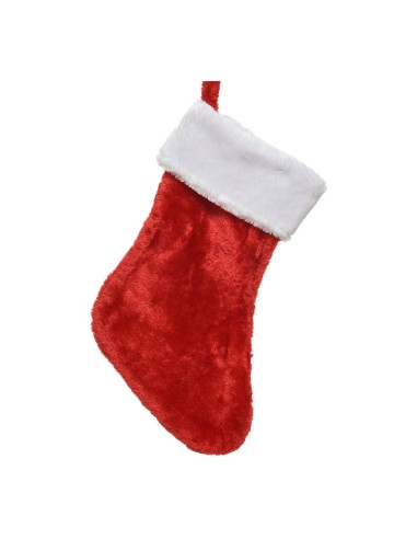 Calcetín navideño poliéster con colgador 27 x 40 cm