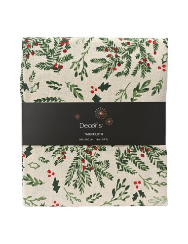 Mantel de algodón navidad muérdago 140 x 180 cm