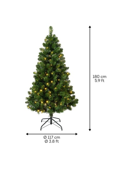Árbol de navidad uso interior tipo pino imperial con led ø117 x 180 cm